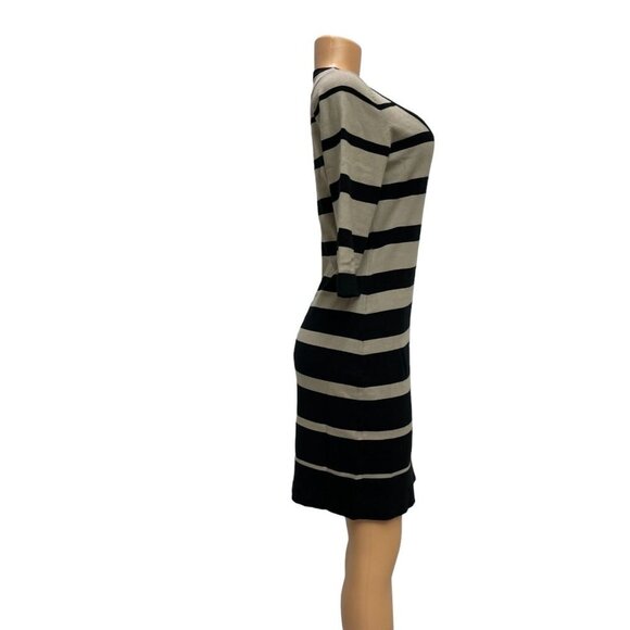 Calvin Klein Women’s Tan and Black Striped Half Sleeve Knit Mini Dress, Size M - Picture 3 of 15